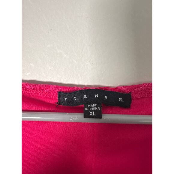 Tiana B Womens Sleeveless Lace Sheath Dress XL Pink Floral - Picture 7 of 9